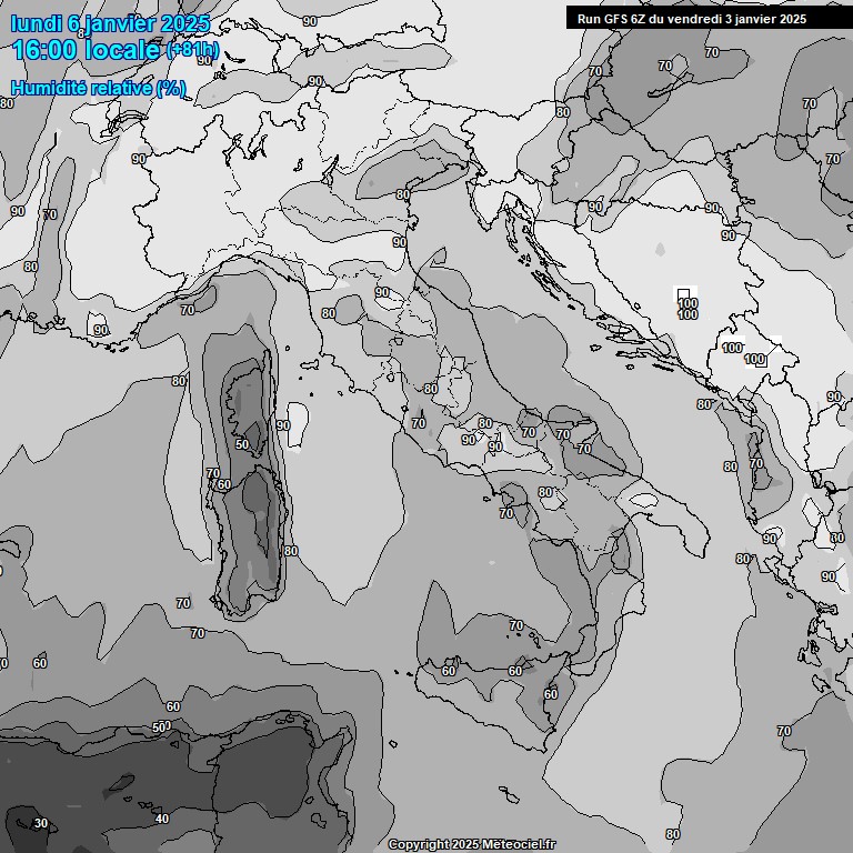 Modele GFS - Carte prvisions 