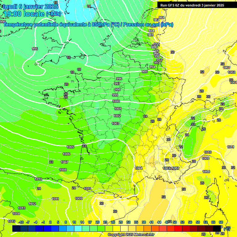 Modele GFS - Carte prvisions 