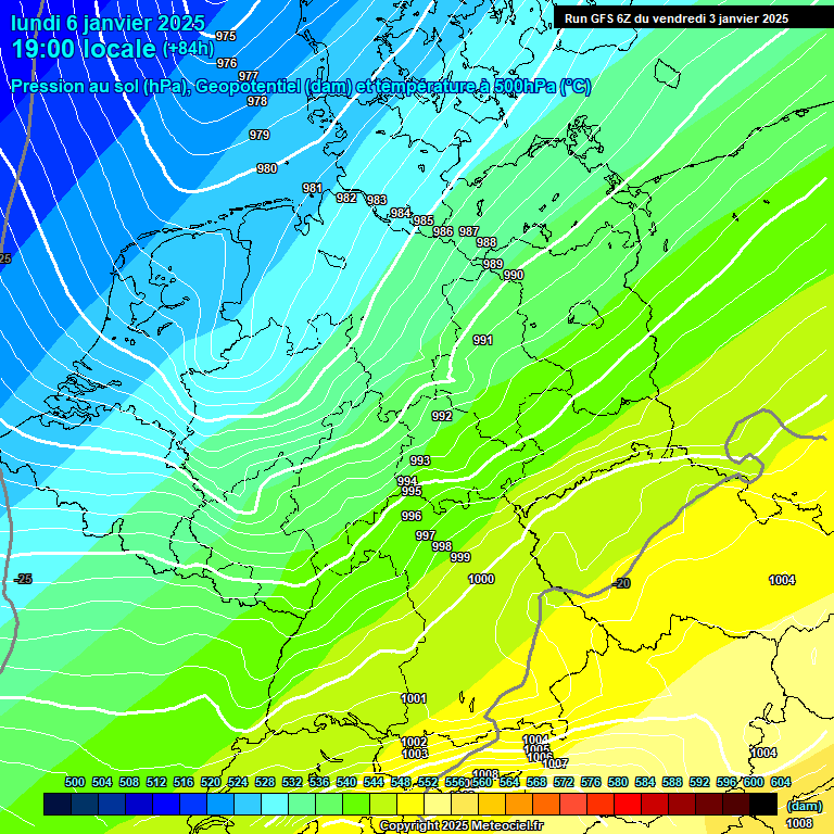 Modele GFS - Carte prvisions 