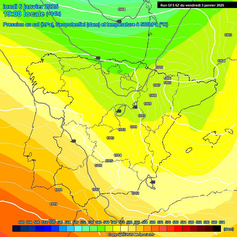 Modele GFS - Carte prvisions 