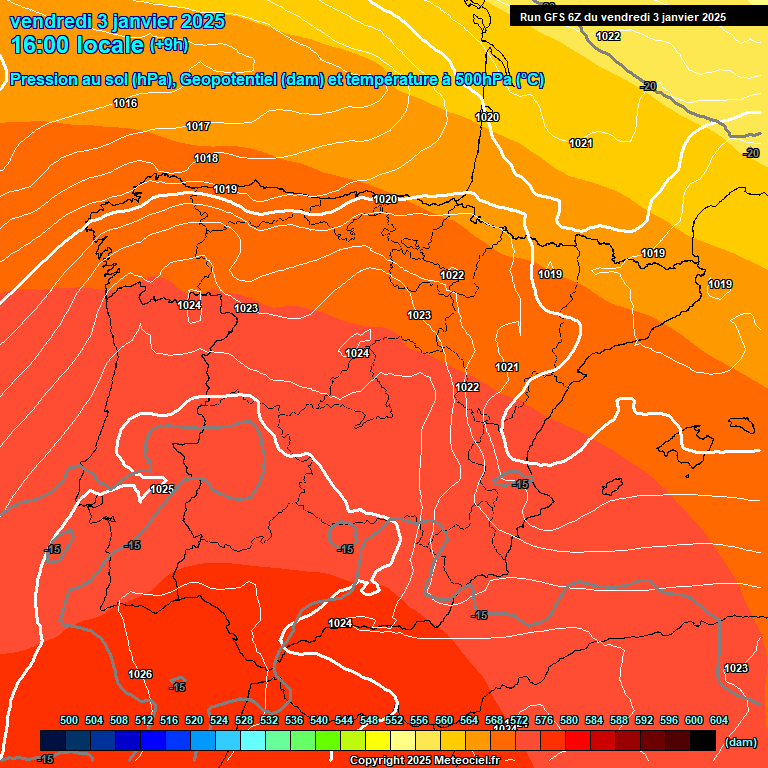 Modele GFS - Carte prvisions 