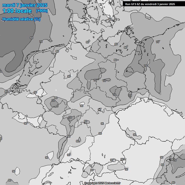 Modele GFS - Carte prvisions 