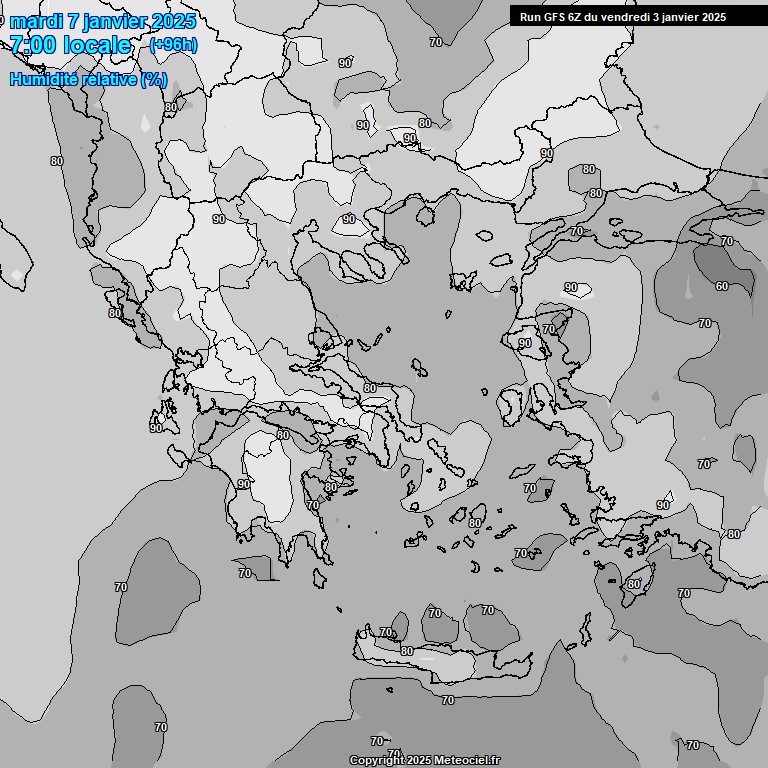 Modele GFS - Carte prvisions 