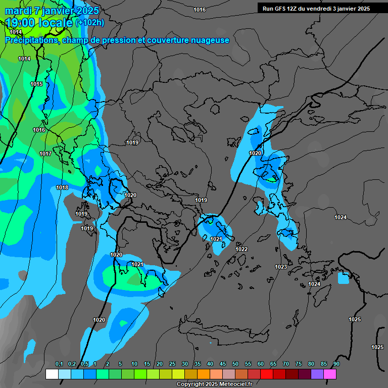 Modele GFS - Carte prvisions 