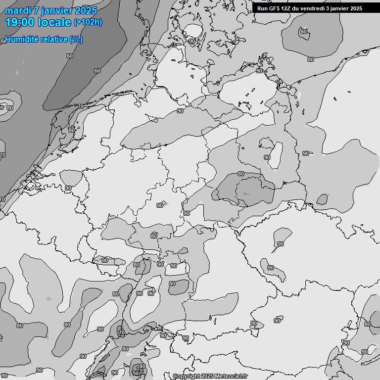 Modele GFS - Carte prvisions 