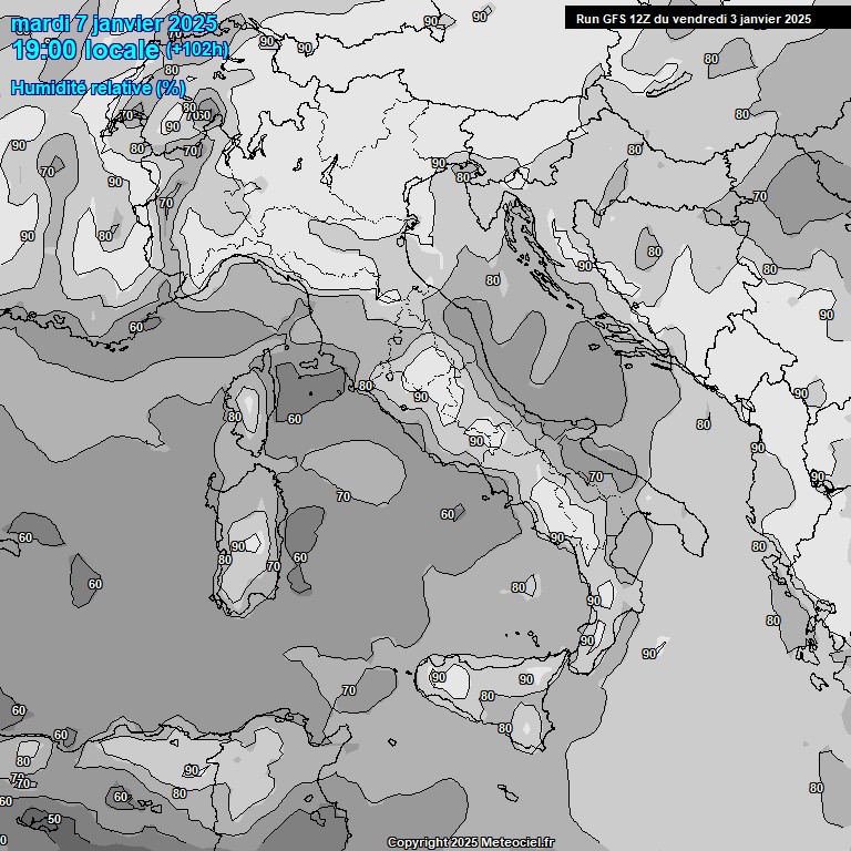 Modele GFS - Carte prvisions 