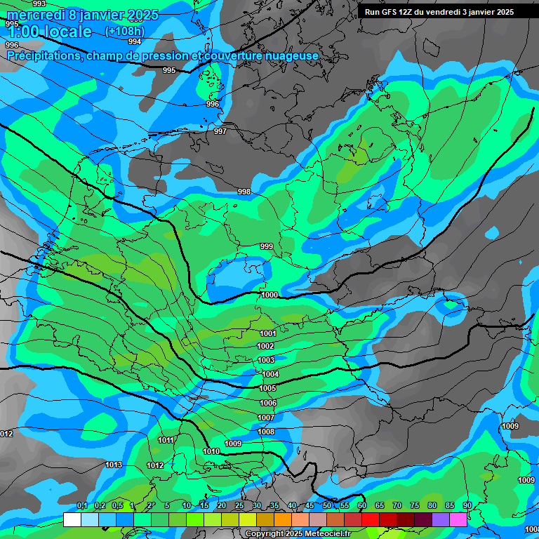 Modele GFS - Carte prvisions 