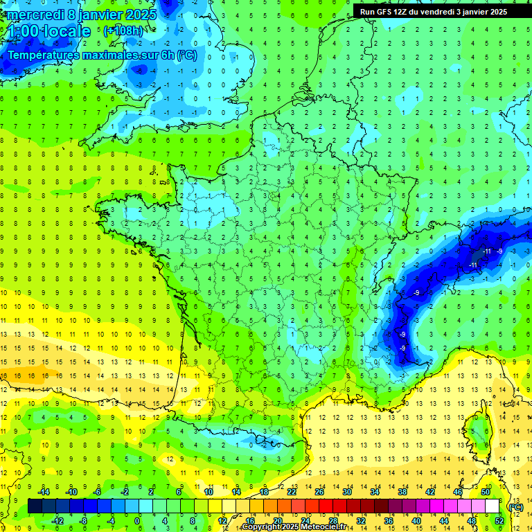 Modele GFS - Carte prvisions 