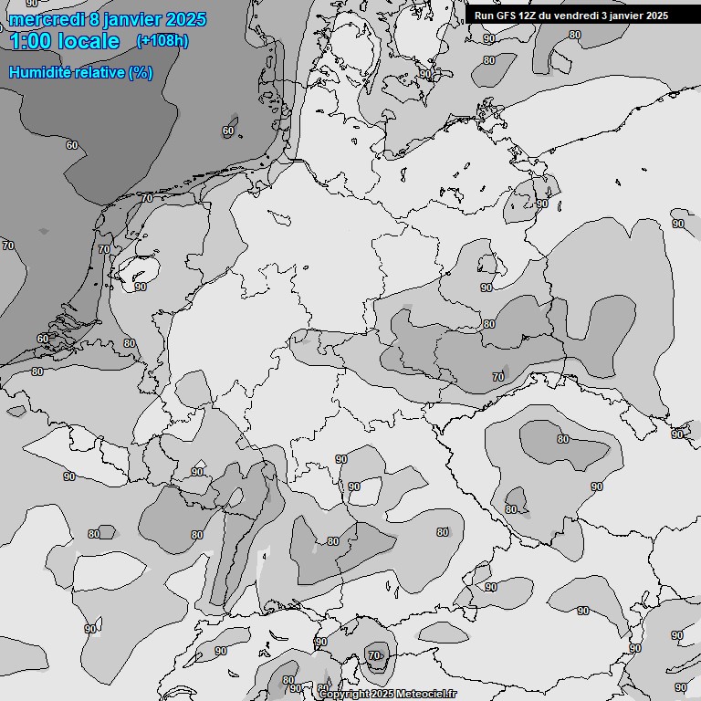 Modele GFS - Carte prvisions 