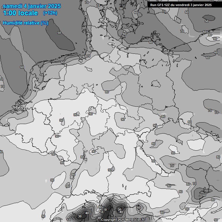 Modele GFS - Carte prvisions 