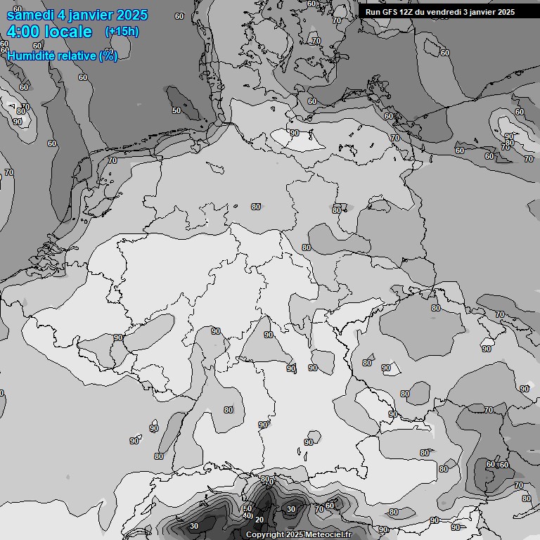 Modele GFS - Carte prvisions 