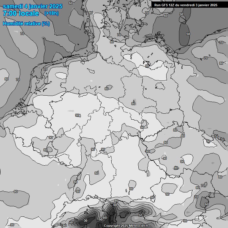 Modele GFS - Carte prvisions 