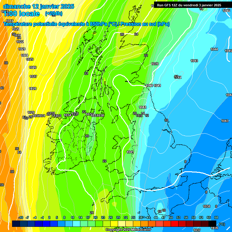 Modele GFS - Carte prvisions 