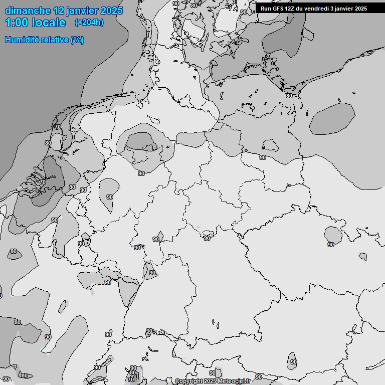 Modele GFS - Carte prvisions 