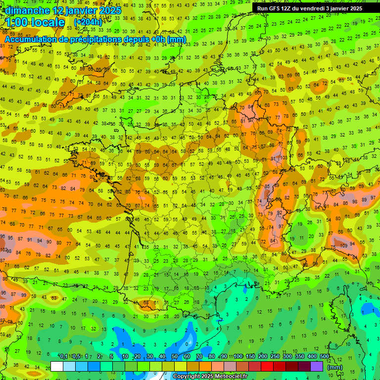 Modele GFS - Carte prvisions 