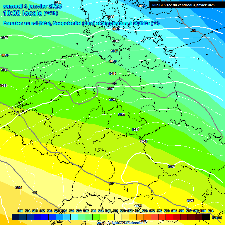 Modele GFS - Carte prvisions 