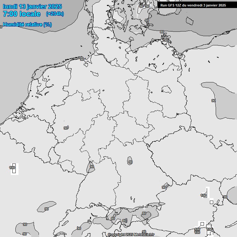 Modele GFS - Carte prvisions 