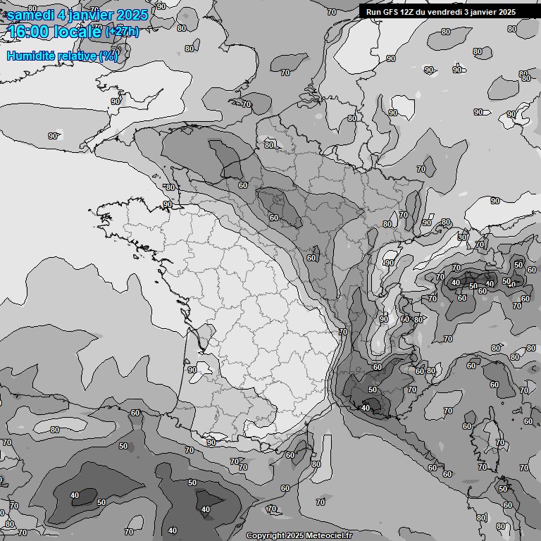 Modele GFS - Carte prvisions 