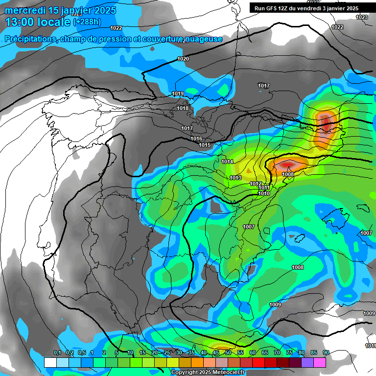 Modele GFS - Carte prvisions 