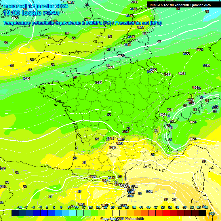 Modele GFS - Carte prvisions 