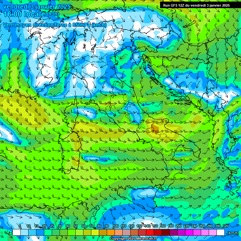 Modele GFS - Carte prvisions 