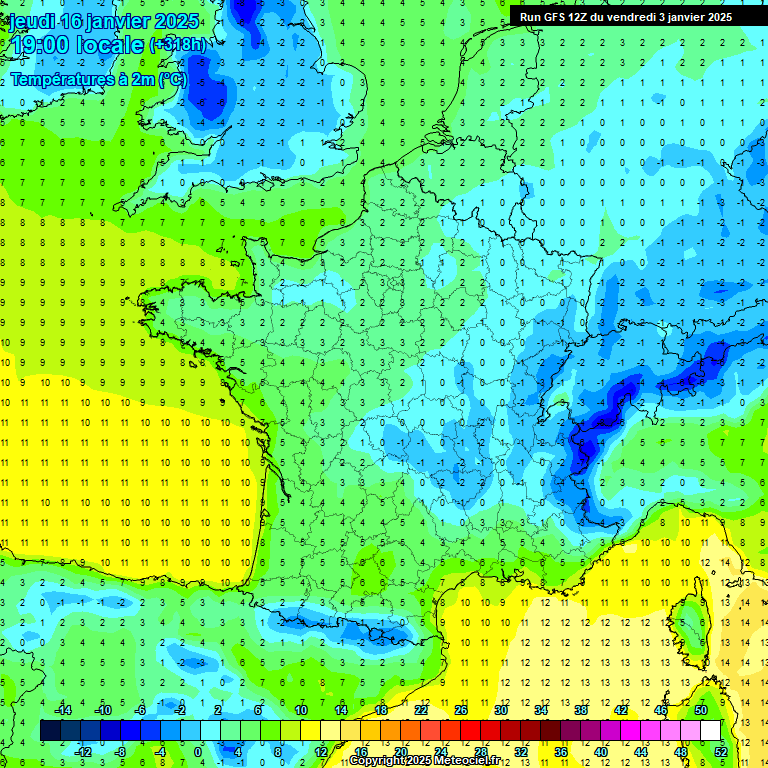 Modele GFS - Carte prvisions 