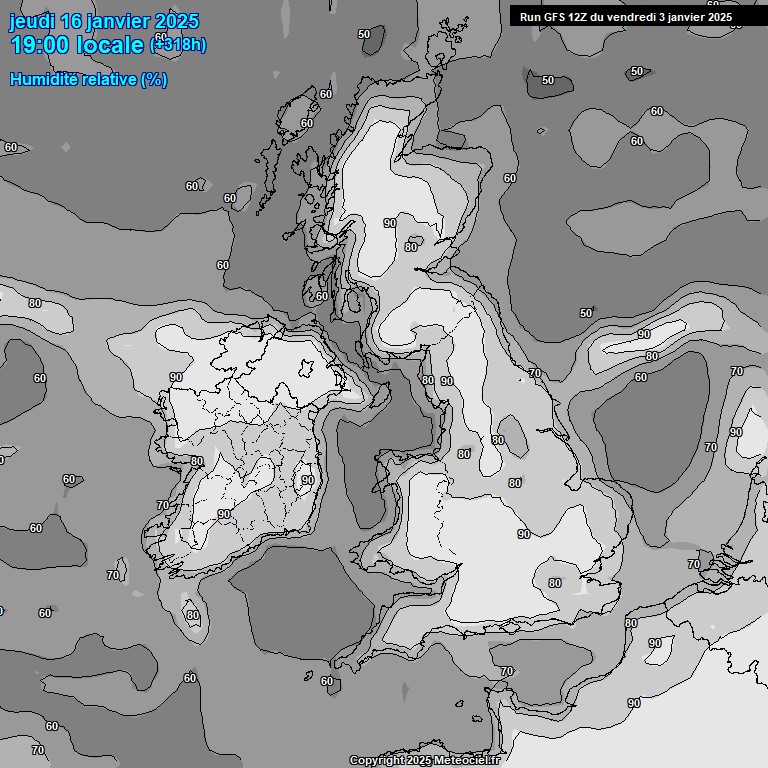 Modele GFS - Carte prvisions 