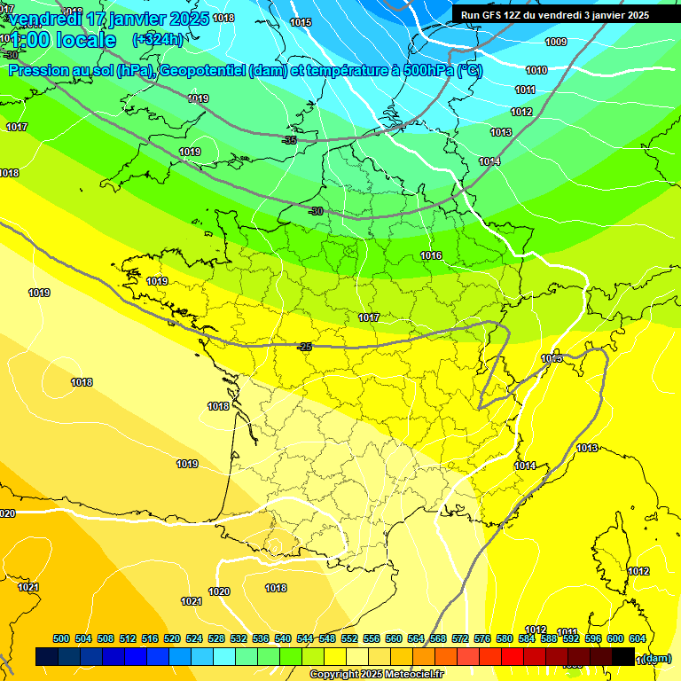 Modele GFS - Carte prvisions 