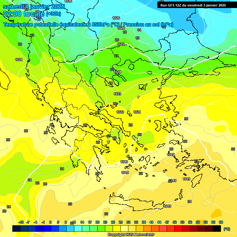 Modele GFS - Carte prvisions 