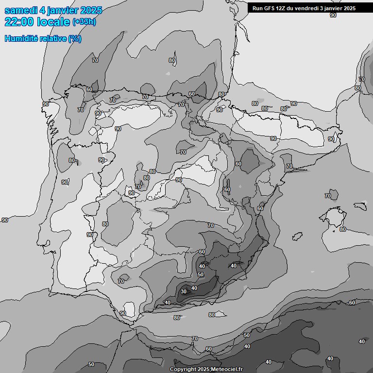 Modele GFS - Carte prvisions 