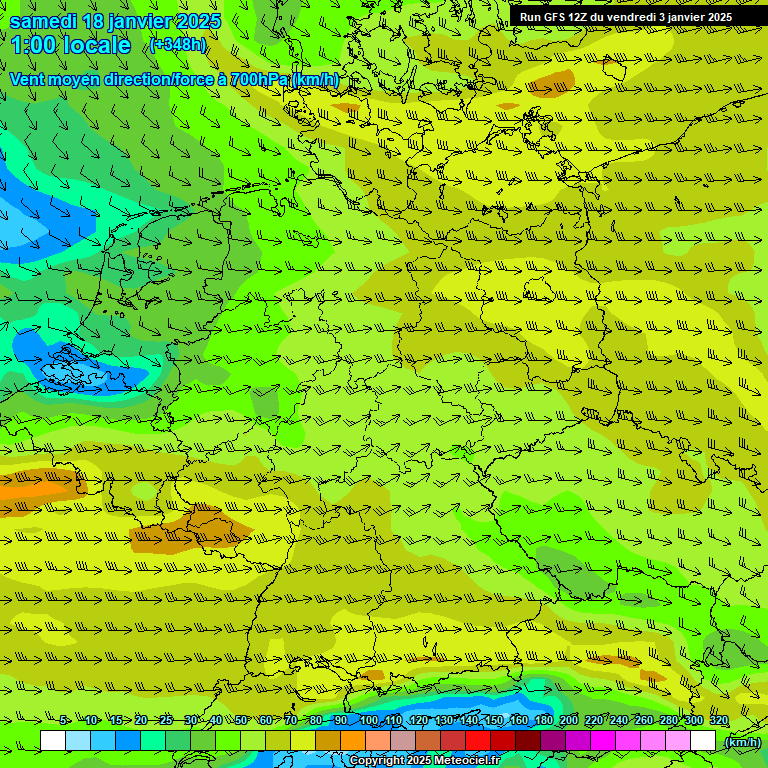 Modele GFS - Carte prvisions 