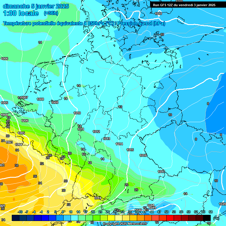 Modele GFS - Carte prvisions 