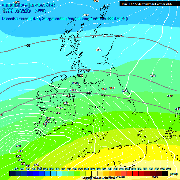 Modele GFS - Carte prvisions 