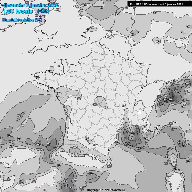 Modele GFS - Carte prvisions 