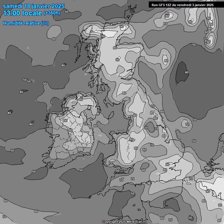 Modele GFS - Carte prvisions 