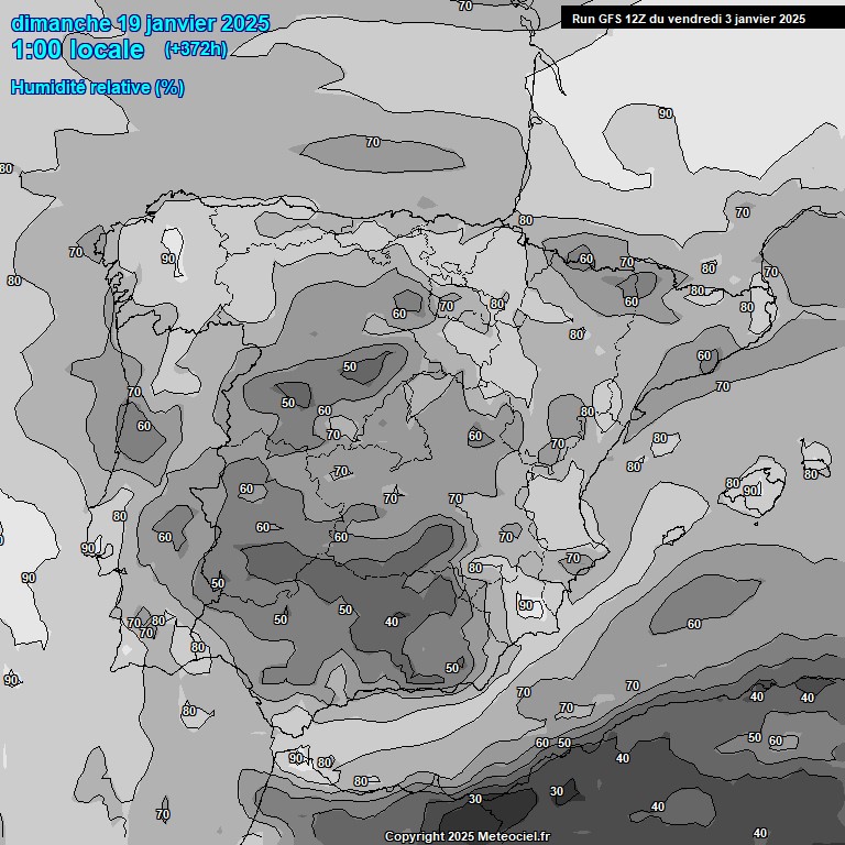 Modele GFS - Carte prvisions 