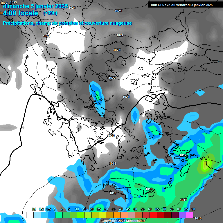 Modele GFS - Carte prvisions 