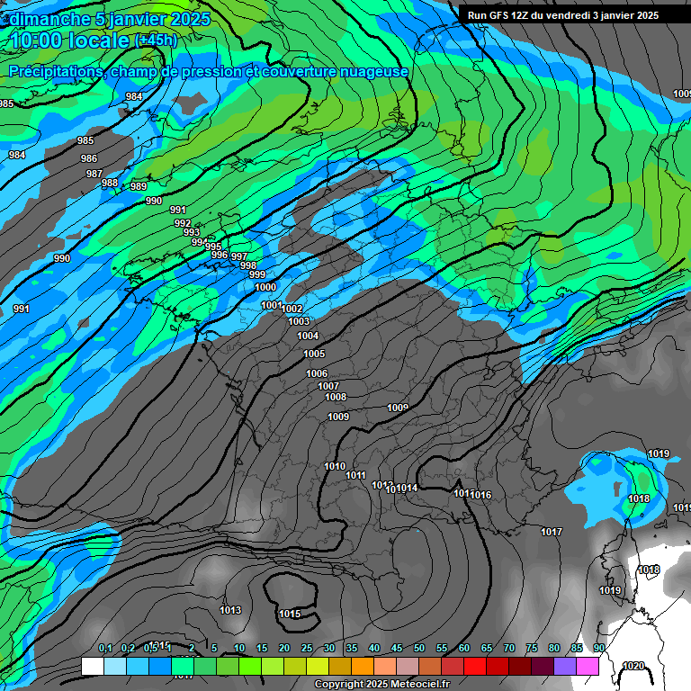 Modele GFS - Carte prvisions 