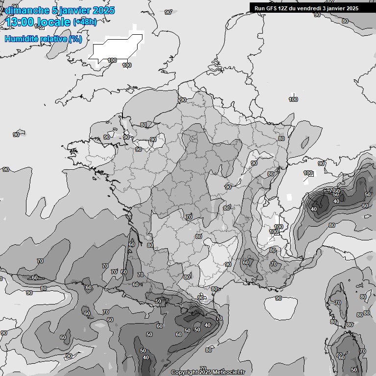 Modele GFS - Carte prvisions 