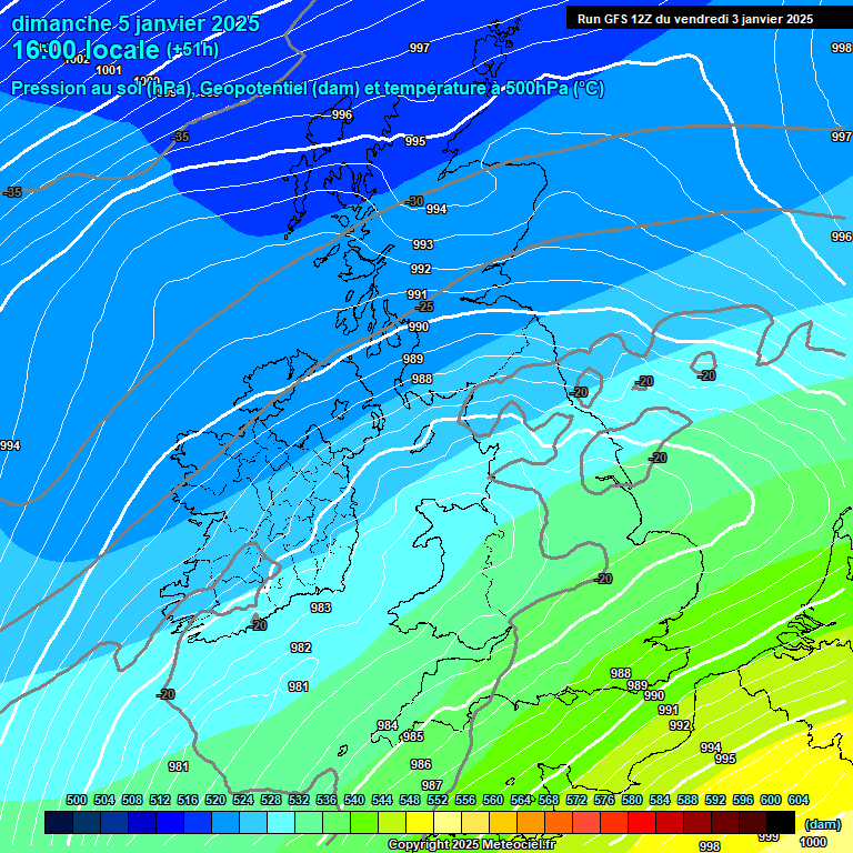 Modele GFS - Carte prvisions 