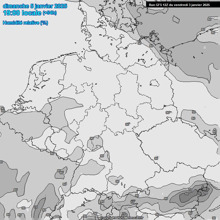 Modele GFS - Carte prvisions 