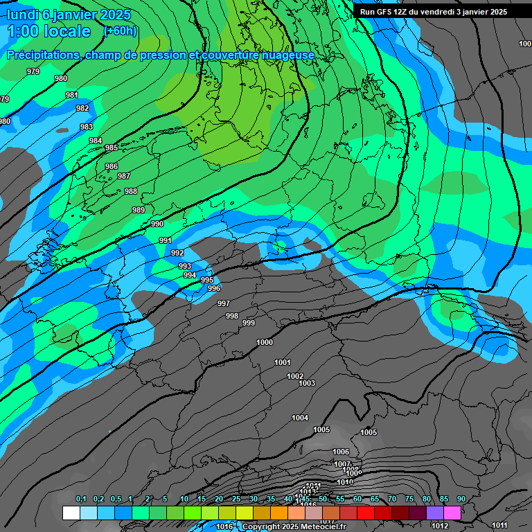 Modele GFS - Carte prvisions 