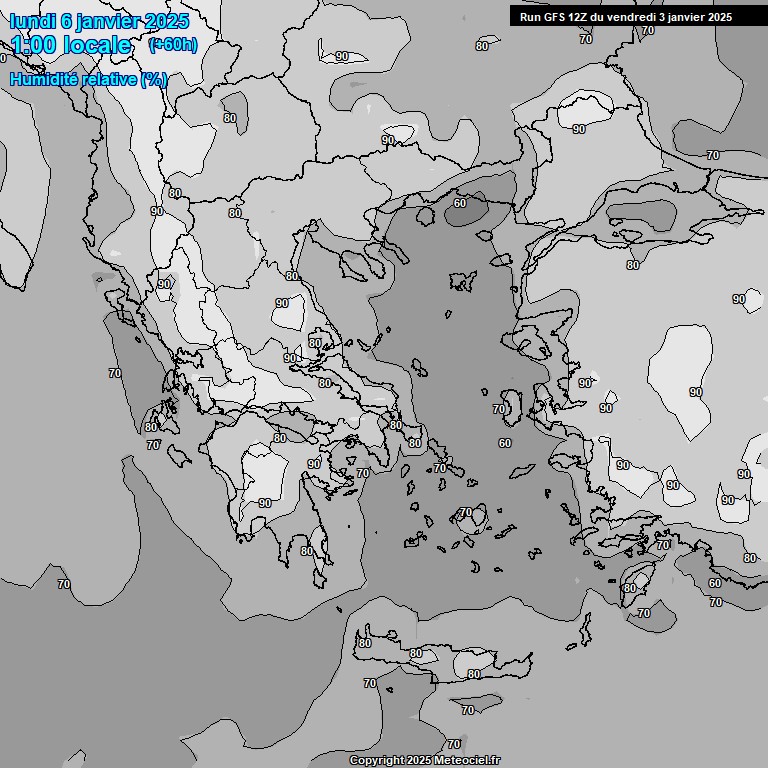 Modele GFS - Carte prvisions 