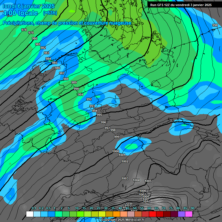 Modele GFS - Carte prvisions 