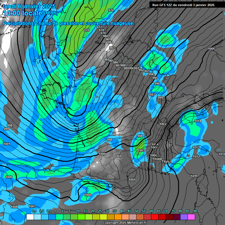 Modele GFS - Carte prvisions 