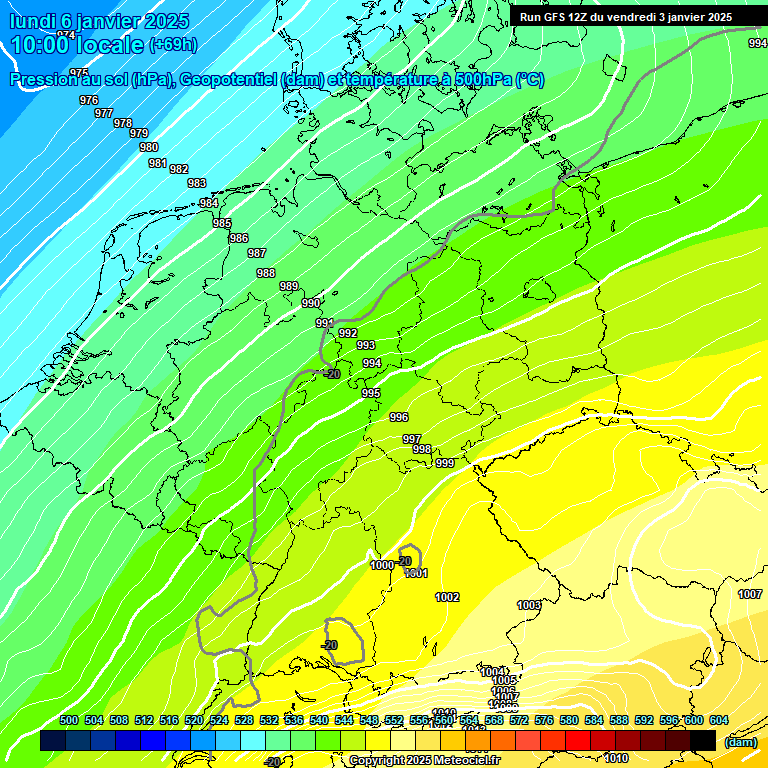 Modele GFS - Carte prvisions 