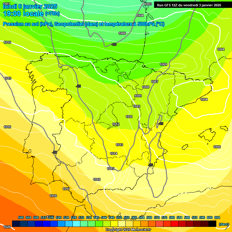 Modele GFS - Carte prvisions 