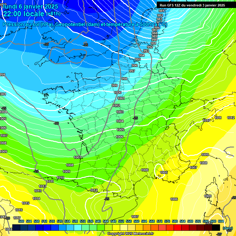 Modele GFS - Carte prvisions 