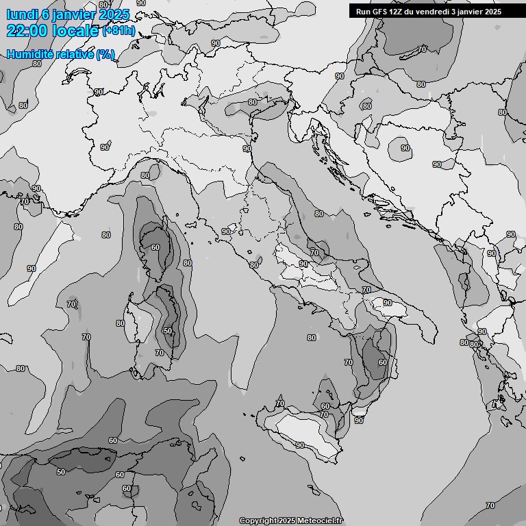 Modele GFS - Carte prvisions 