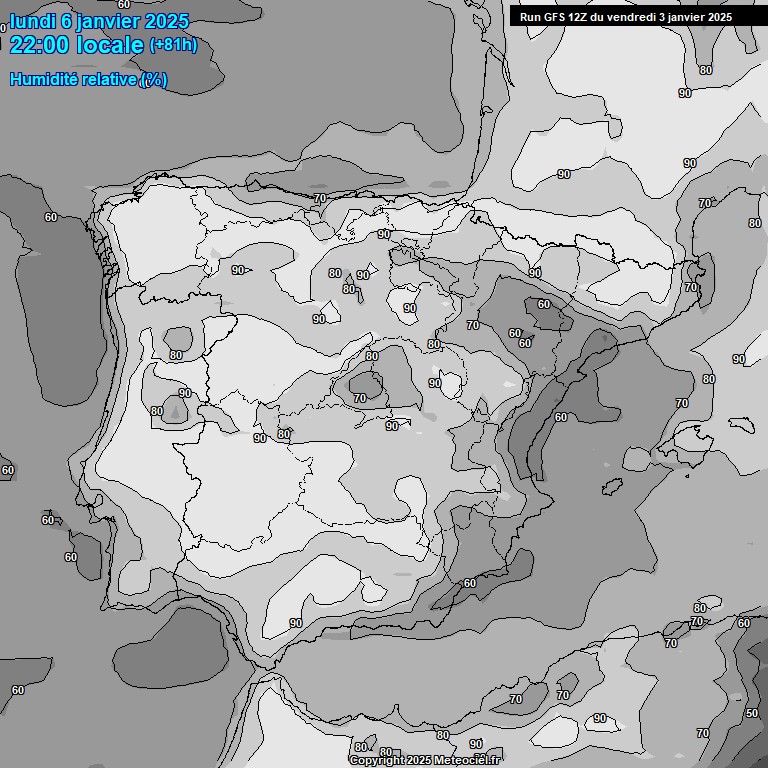 Modele GFS - Carte prvisions 